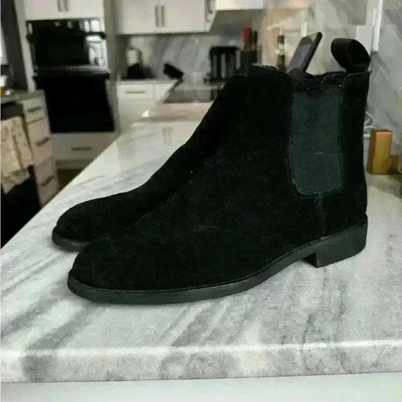 Black Chelsea Boots Men Flock Slip-On Business Men Short
Boots Size 39 - Picture 3 of 9